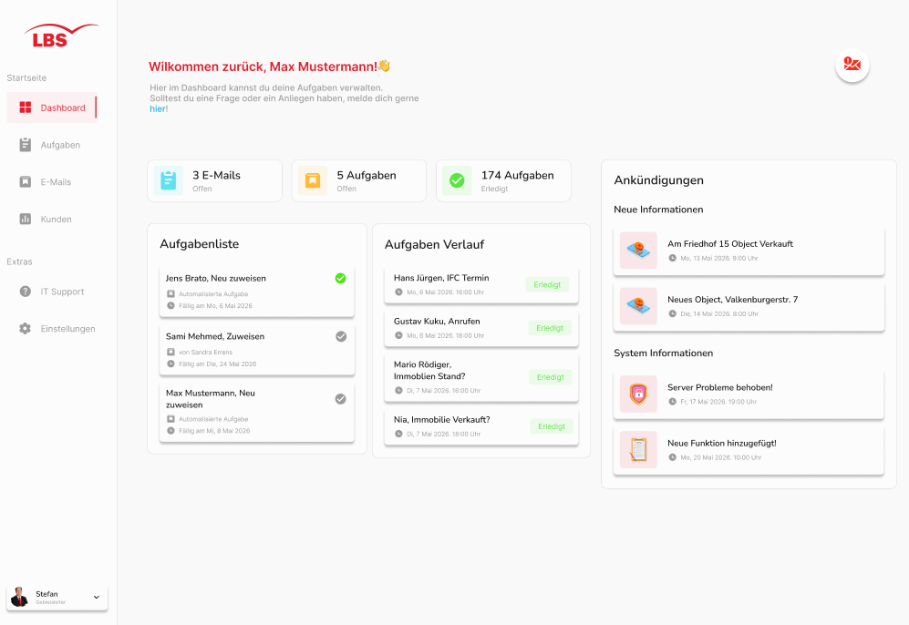 CRM-Dashboard für die Landesbausparkasse